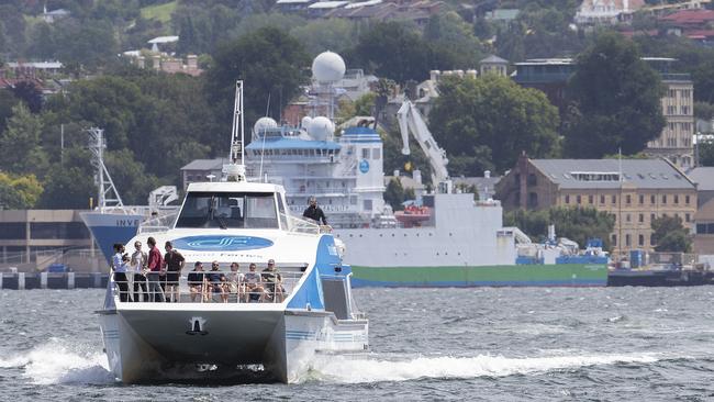 Derwent Ferries. Ferry arrives at Bellerive. Picture: Chris Kidd