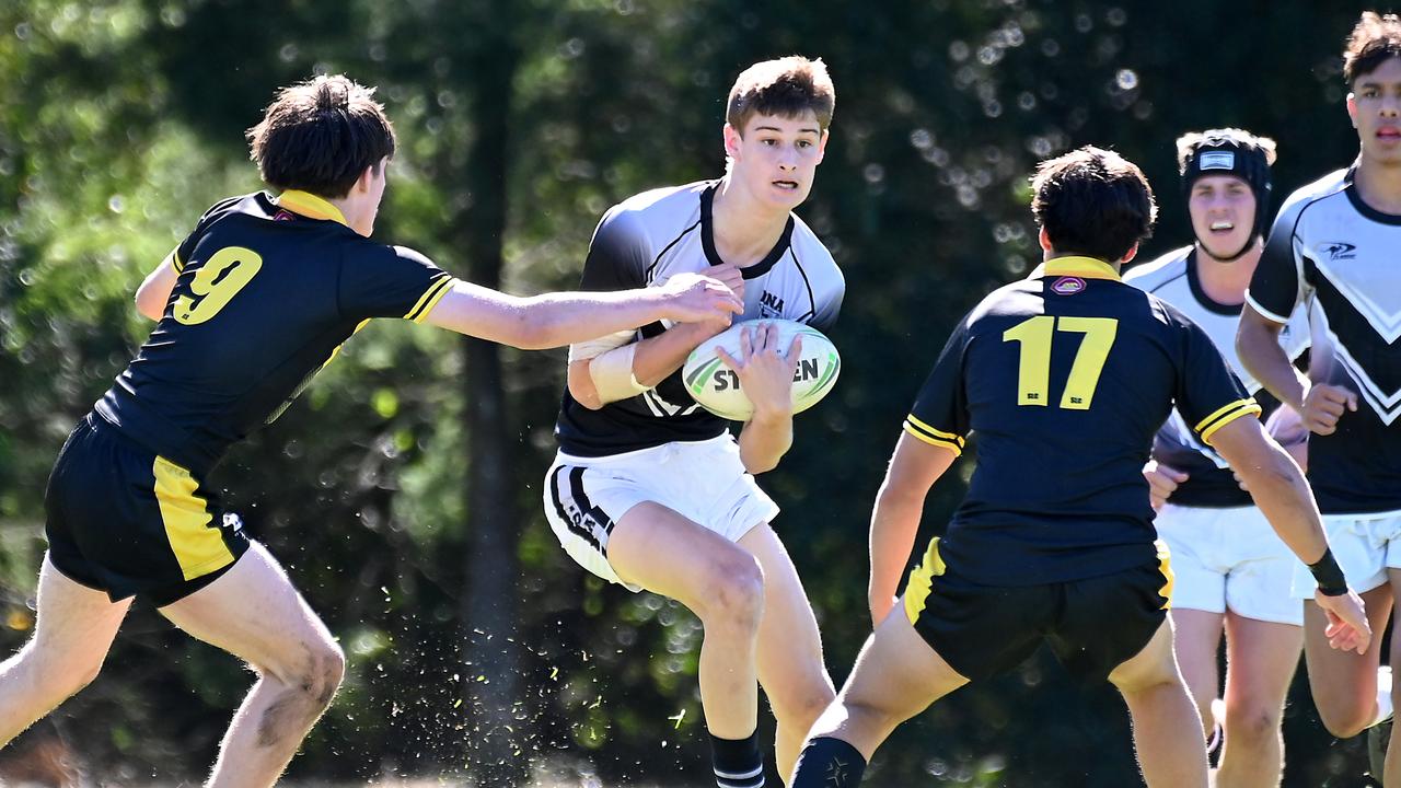 Conor Quinn on the move in the AIC First XIII rugby league. Picture, John Gass