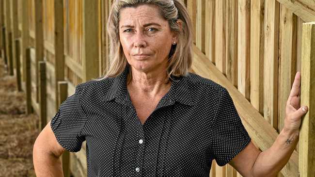 DIVIDED: Sue Bishop is unhappy after not being compensated for building a fence bordering her home at Deebing Heights. Picture: Cordell Richardson
