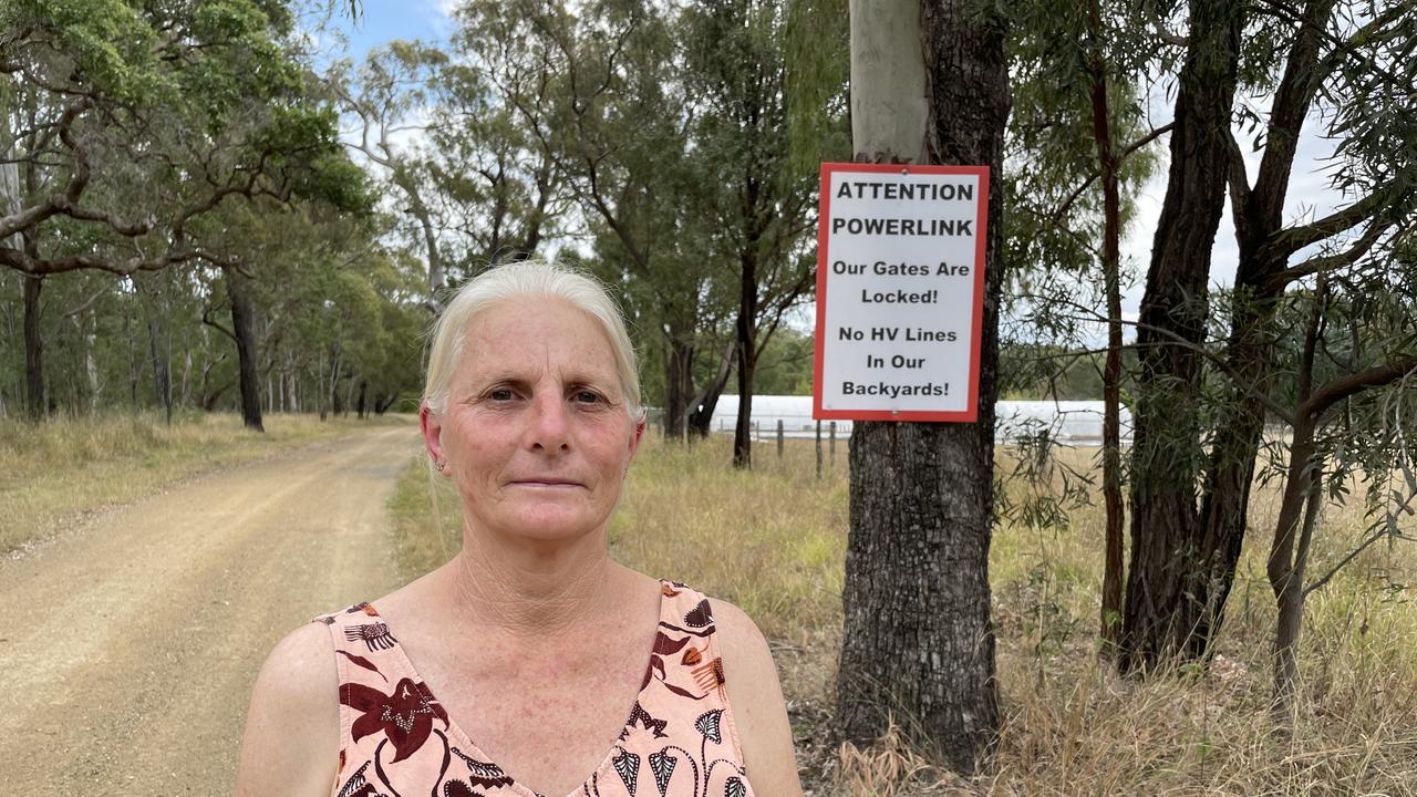 Mardi Brady stands on Godber Rd a few hundred metres from her property. Her property has always been in the path of the transmission lines. If the transmission lines run through her property, they are sure to be visible from her house and potentially only a few hundred metres away. Picture: Christine Schindler