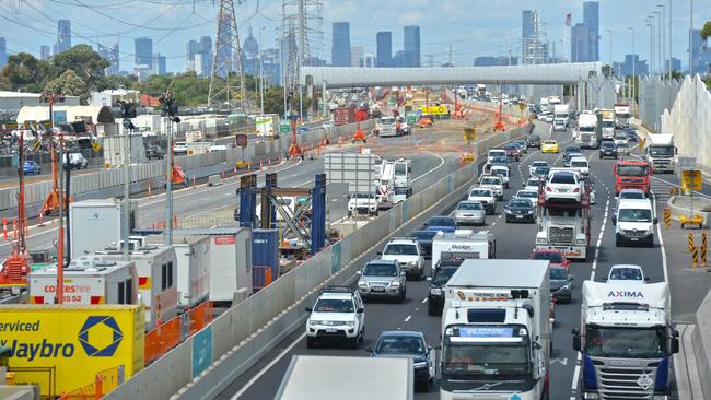 Work on the troubled West Gate Tunnel. Pictures: Craig Hughes