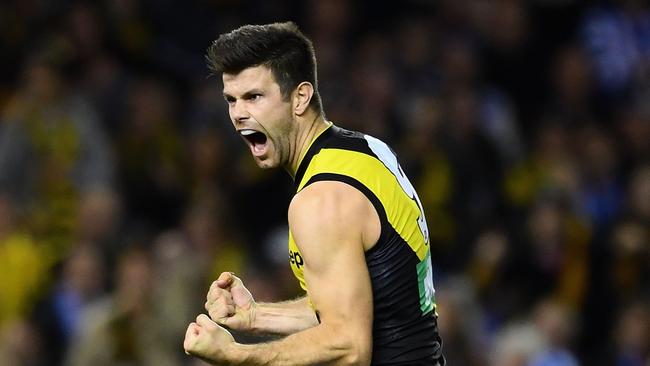 Trent Cotchin is close to becoming the 16th Richmond player to feature in 250 games.