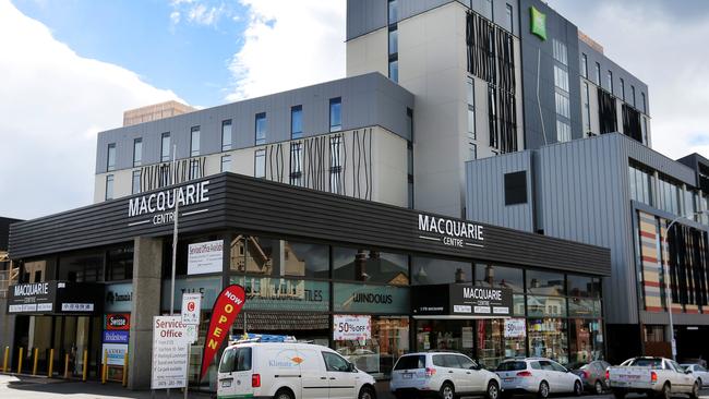 The site at 179 Macquarie St, Hobart has a pre-approved development application for a nine-storey hotel and has been bought by the Fragrance Group. Picture: RICHARD JUPE