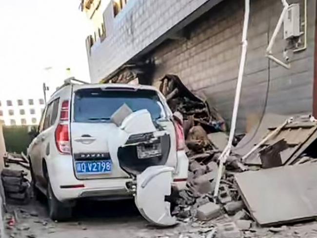 Damage in Lhatse County in Shigatse city in China's Tibet. Picture: AFP