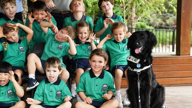 MY FIRST YEAR: Funny faces. Matthew Flinders Anglican College Preps. Picture: Patrick Woods.