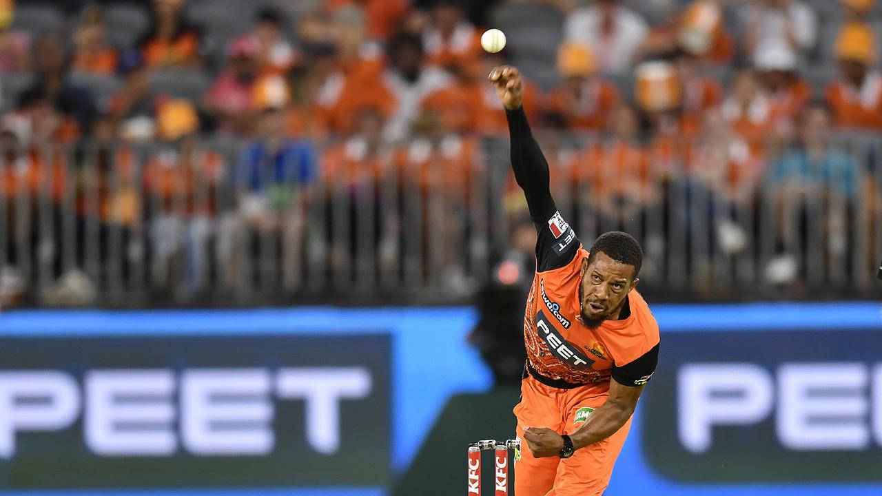 Chris Jordan of the Scorchers has bowled in the Big Bash League for the last time this season