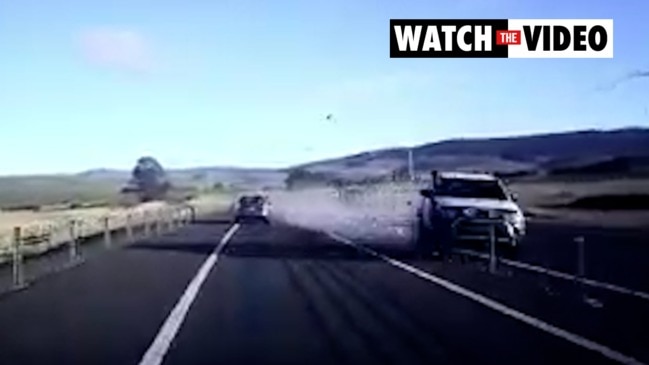 Dashcam catches near miss on Tasmania's Midland Highway