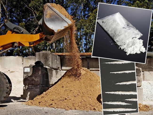 Six tonnes of dand, left, and a one-gram bag of cocaine, right. Sydney has a cocaine problem. Pictures: News Corp/iStock