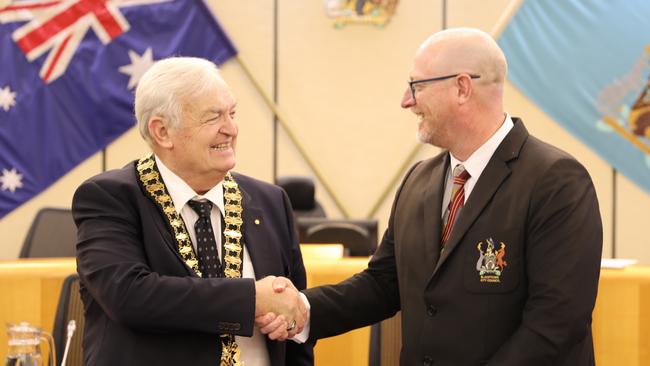 Councillor Tony Bleasdale OAM (left) Mayor of Blacktown City, with Councillor Brad Bunting (right) Deputy Mayor.