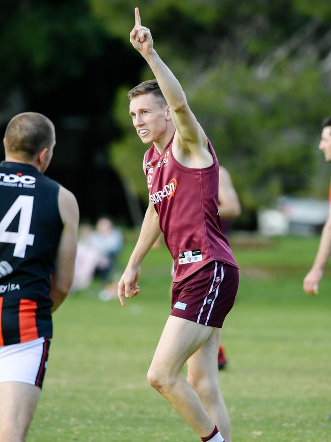 Prince Alfred Old Collegians’ Jake Pitt is ranked in the top 10 division one Adelaide Footy League players by Messenger’s local sport reporters. Picture: Morgan Sette