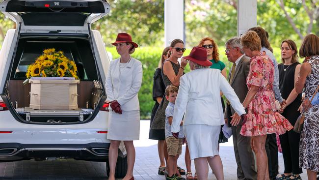 Melissa Hoskins’ family at her funeral.