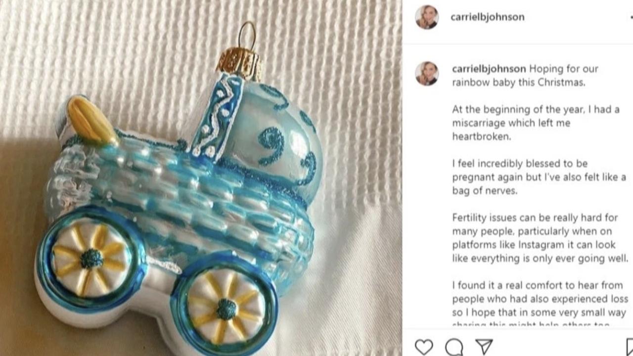 Carrie Johnson's Instagram post announcing her pregnancy.