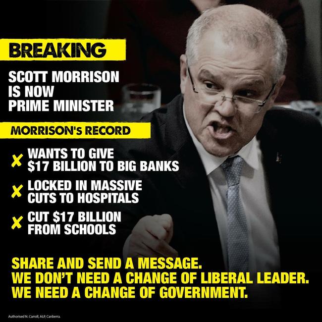 Labor Scott Morrison social media post.