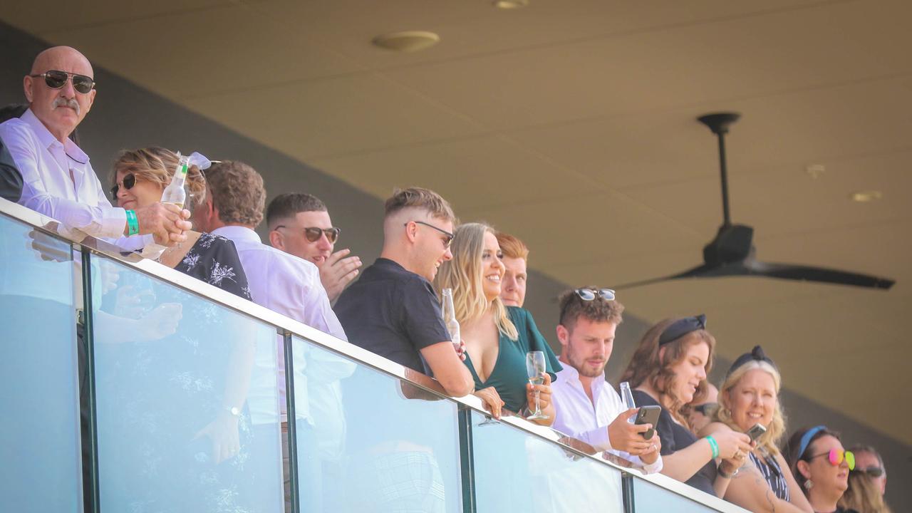 Happy punters at the 2021 Darwin Cup Carnival Derby Day. Picture: Glenn Campbell