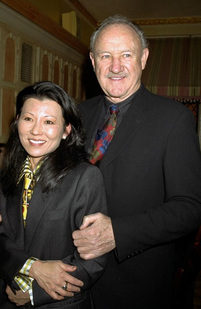 Actor Gene Hackman with wife Betsy Arakawa. A pathologist said their deaths could have been caused by broken hearts. Picture: Richard Corkery/NY Daily News Archive via Getty Images