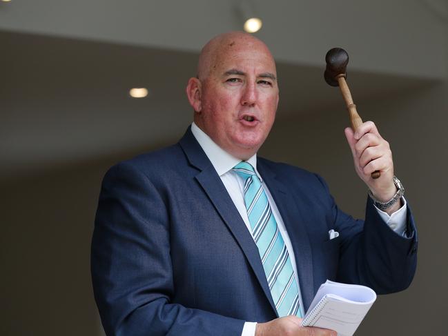 The Vendors of 78 Centennial Avenue, Lane Cove were meant to be getting married this weekend, but due to Covid-19 have instead decided to auction their renovated home. Pictured is Nicholas Lyell, Auctioneer. Picture: David Swift