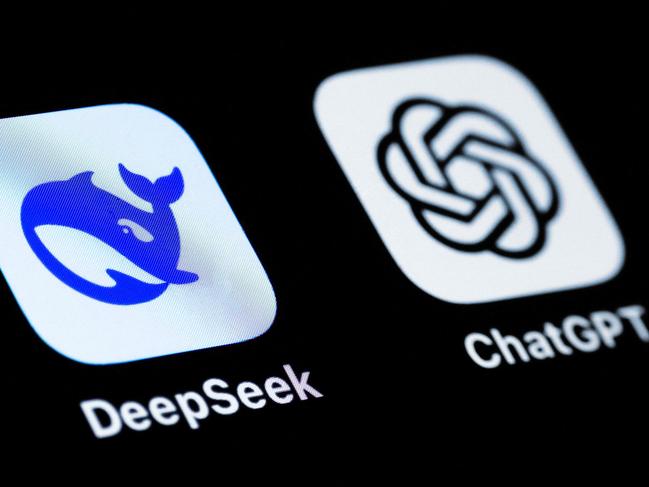 TOPSHOT - This photograph shows the logo of the Chinese app DeepSeek (L) and US app ChatGPT displayed on a mobile phone, in Paris, on January 28, 2025. (Photo by JOEL SAGET / AFP)