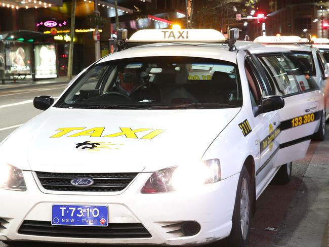 Taxi drivers are having to deal with drug and Ice affected passengers during their shift as the drug epidemic continues to rise. These drivers say they haven't been attacked but know of drivers who have. These passengers are not known to be under the influence of substance. Drivers pick up fares along George Street, Sydney. Pics Bill Hearne