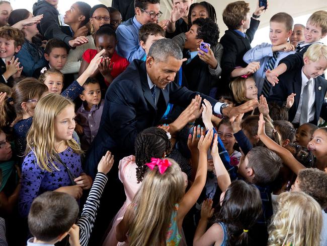“I love looking at all the individual faces in this photograph of the President greeting children at the U.S. Embassy in Nairobi, Kenya (July 25, 2015).” Picture: Pete Souza/The White House
