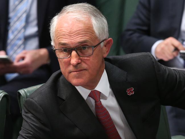 PM Malcolm Turnbull in Question Time in the House of Representatives Chamber, Parliament House in Canberra. Picture Kym Smith