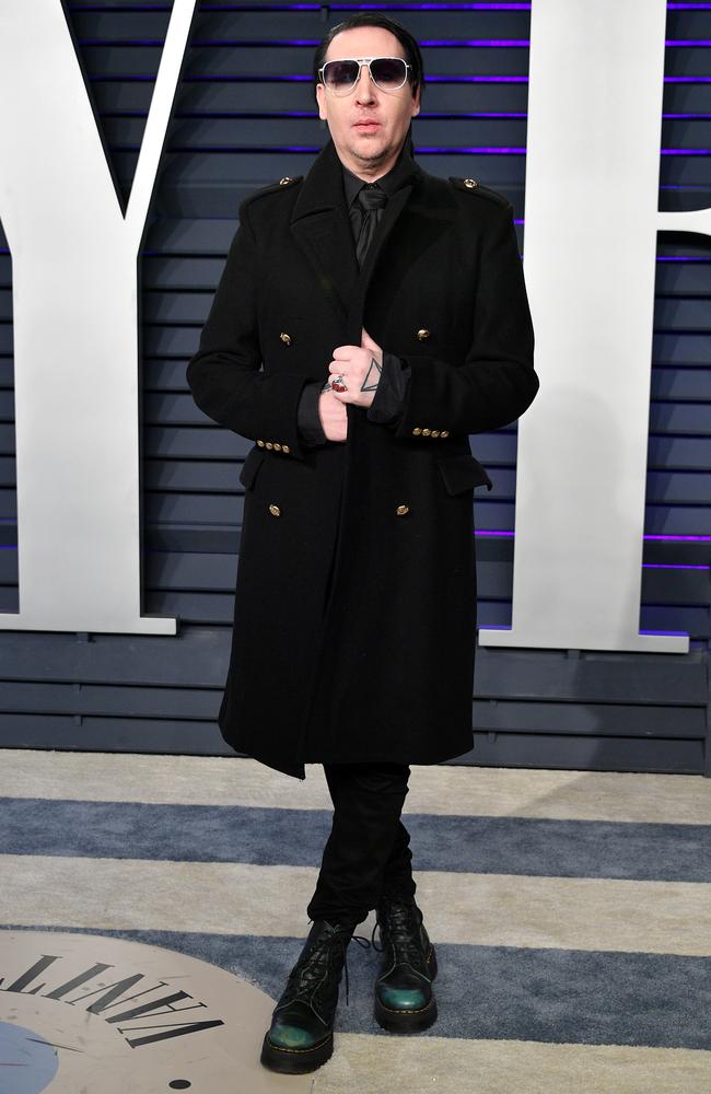 Marilyn Manson attends the 2019 Vanity Fair Oscar Party hosted by Radhika Jones at Wallis Annenberg Center for the Performing Arts on February 24, 2019 in Beverly Hills, California. (Photo by Dia Dipasupil/Getty Images)