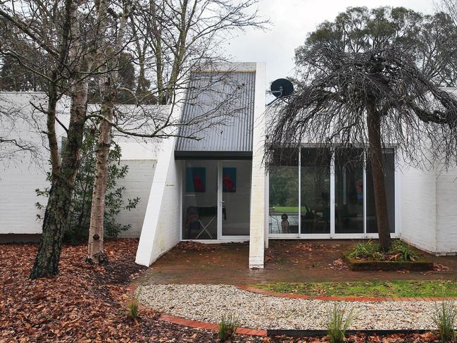 The front exterior of Penny Loscaso’s home in Bullengarook near Gisborne. Picture: Aaron Francis/The Australian