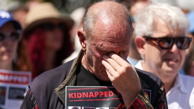 A man appears emotional at the United with Israel gathering. Picture: Asanka Ratnayake