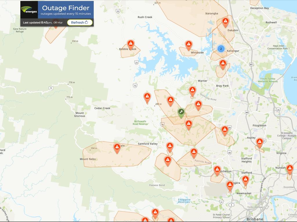 Brisbane northside's power outages continues to grow from Cyclone Alfred.