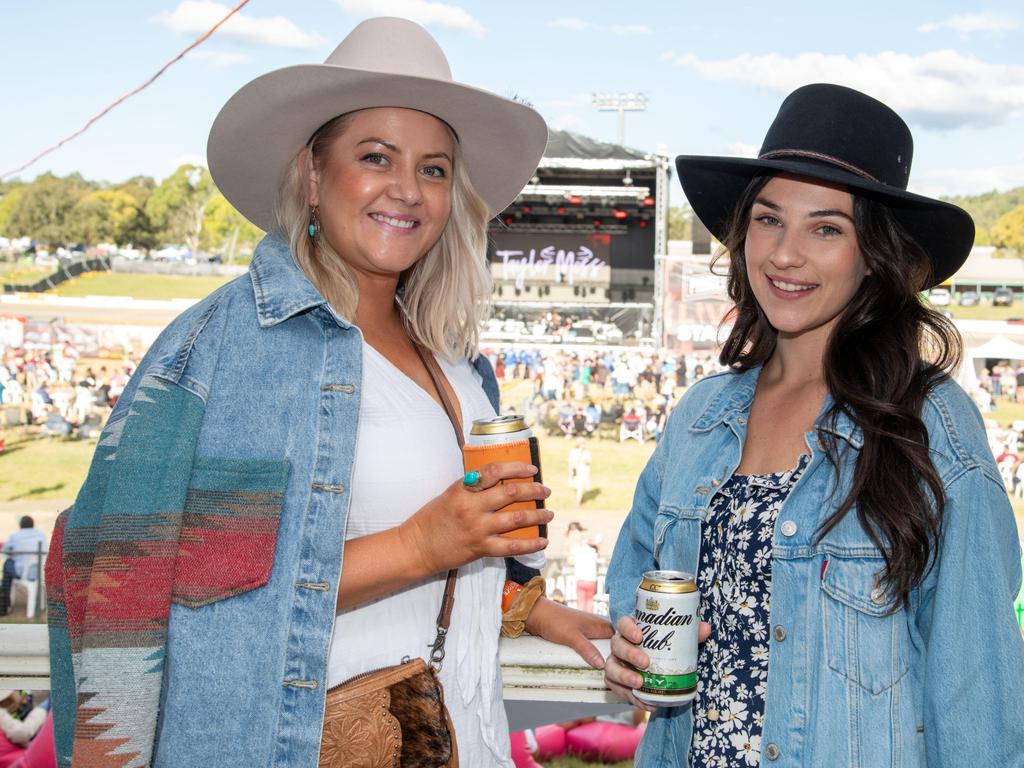 Connie Warner (left) and Stephanie Ferre. Meatstock at the Toowoomba Showgrounds. April 14th, 2023