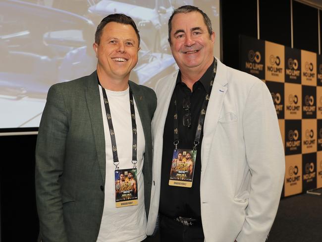 Ben Parson and Brett Cook at the Tim Tszyu vs Carlos Ocampo Interim WBO Super Welterweight World title contest at the Convention Centre in Broadbeach. Photo: Regi Varghese