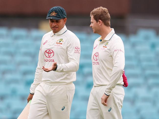 Usman Khawaja and opening partner Steve Smith are raring to go in New Zealand. Picture: Mark Evans/Getty Images