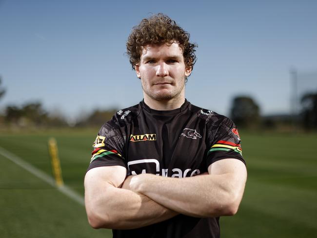 DAILY TELEGRAPH SEPTEMBER 9, 2024. Panthers player Liam Martin at the Panthers Rugby League Academy ahead of their Qualifying Final against the Roosters on Friday. Picture: Jonathan Ng