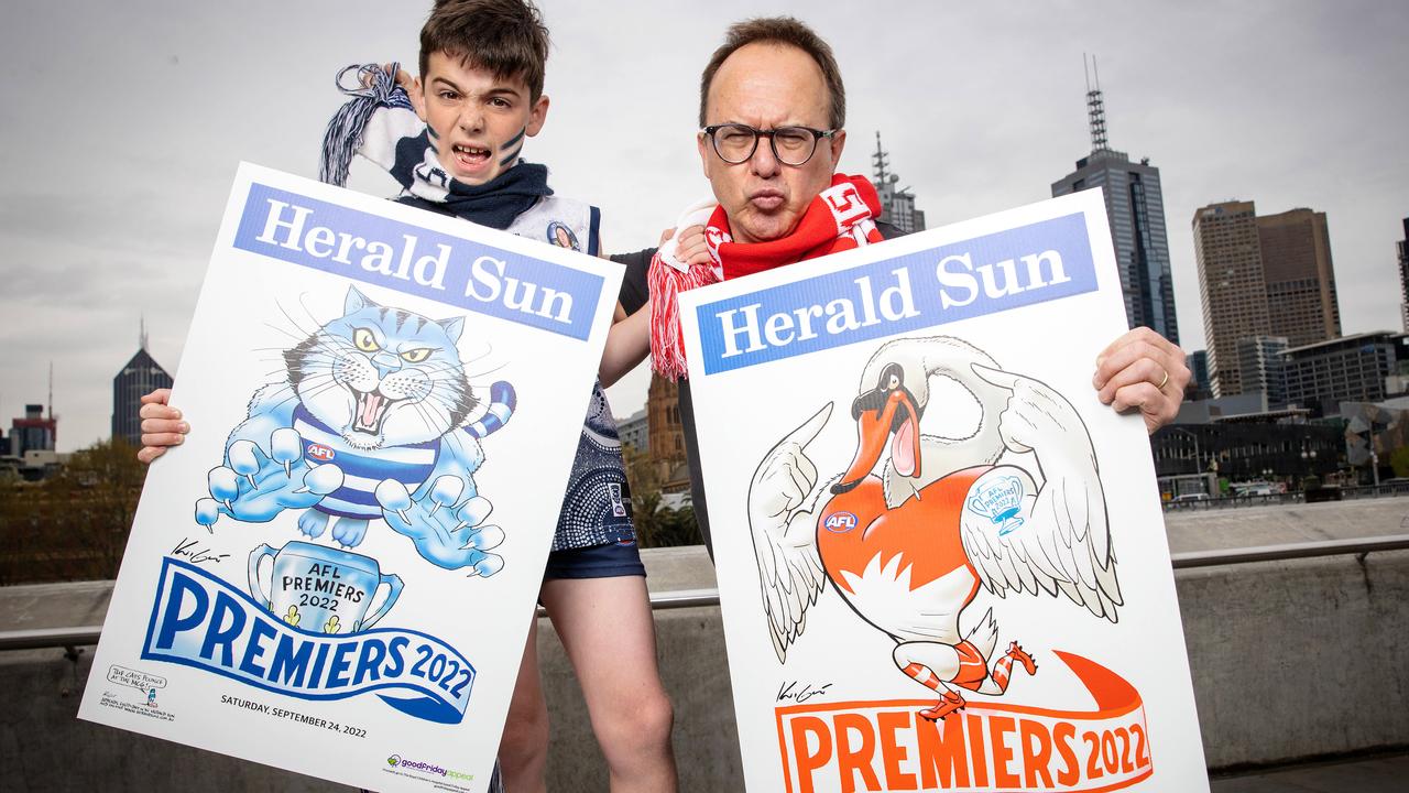 AFL Mark Knight Premiership Poster for Swans VS Cats Grand Final 2022
