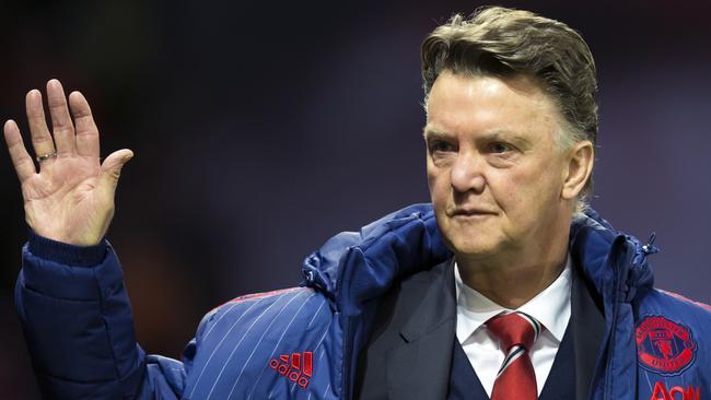 FILE - In this Tuesday, Feb. 2, 2016 file photo, Manchester United's manager Louis van Gaal waves as he takes to the touchline before the English Premier League soccer match between Manchester United and Stoke City at Old Trafford Stadium, Manchester, England. Manchester United has fired manager Louis van Gaal after two turbulent years at the English Premier League club, it was reported on Monday, May 23, 2016. Former Chelsea manager Jose Mourinho is expected to replace Van Gaal. (AP Photo/Jon Super, File)