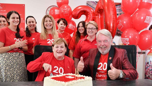Bruce and Denise mark 20 years since the Daniel Morcombe Foundation was founded at the Palmwoods home of the foundation. Picture: Patrick Woods.
