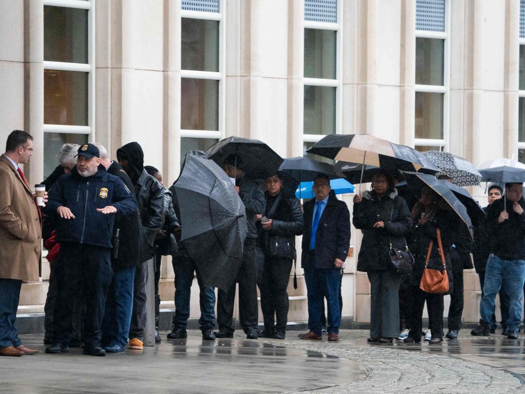 The trial has attracted widespread interest with long lines at the Brooklyn court where the drug boss is on trial. Picture: AFP