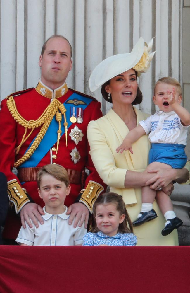 The Cambridge’s on the balcony for Trooping The Colour, the Queen's annual birthday parade. Over 1400 parading soldiers, almost 300 horses and 400 musicians take part in the event.