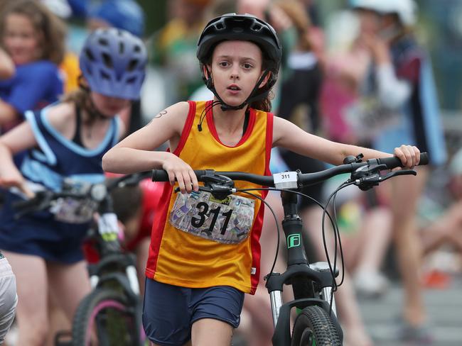 Willa Thost of Lauderdale Primary.  Schools Triathlon Challenge - Primary Schools events at Bellerive.  Picture: Nikki Davis-Jones