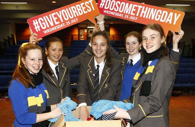 Charlie Aitken, Mayling Paton, Jessica Friderich, Georgina O'Sullivan and Lily Hovell love to volunteer. Picture: John Appleyard