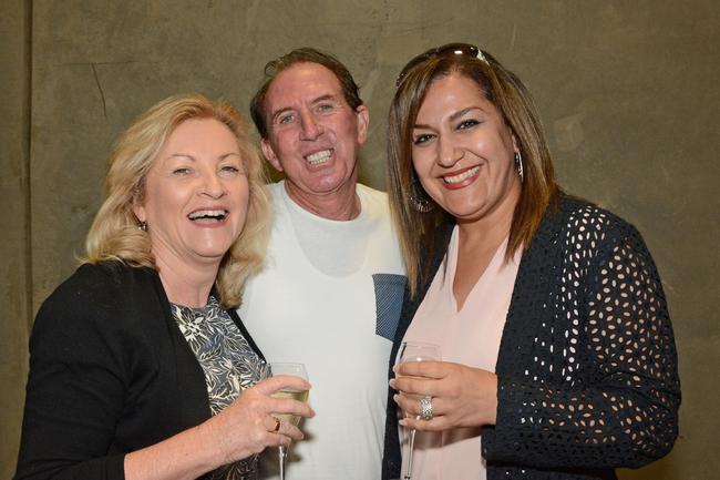 Janet Barron, Joe Finocchiaro, Shiva Tabrizi at launch of display for Sunland’s Magnoli apartments, Nerang. Picture: Regina King.