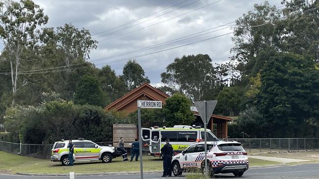 Police took a man into custody about 1.45pm, bringing the incident to an end.