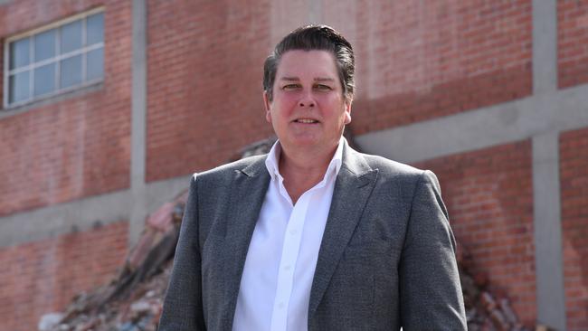 JAC Group managing director Dean Cocker at the site of Launceston's former Empire 44 Bar &amp; Nightclub, which is being demolished and rebuilt for $8m to house a new Rebel Sport outlet. Picture: Alex Treacy