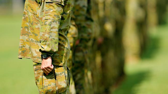 Soldiers on parade at Robertson Barracks.