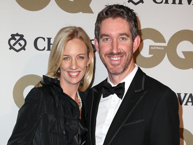 Kim Jackson and Scott Farquhar at the GQ Men of the Year Awards held at the Ivy Ballroom in Sydney.Picture: Christian Gilles