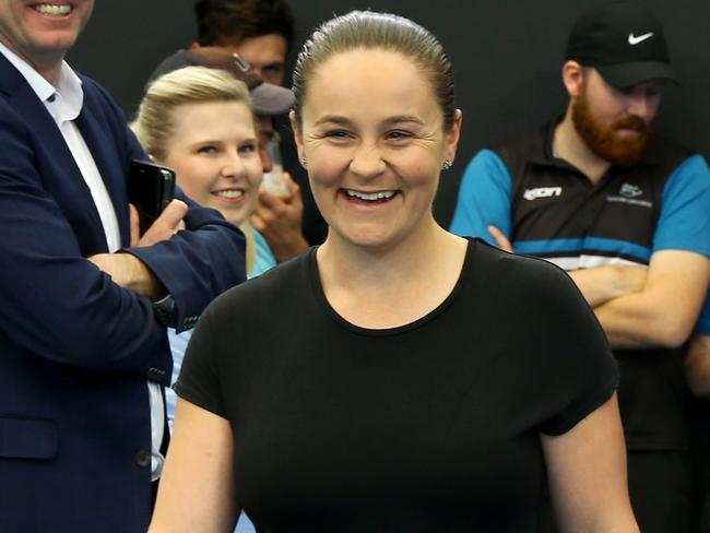 Tennis Australia has made a major tennis announcement with Brisbane International returning as a part of the Summer of Tennis in Australia, on hand for the announcement were former tennis players Ash Barty and Pat Rafter pictured at the Queensland Tennis Centre. Tennyson Friday 15th September 2023 Picture David Clark