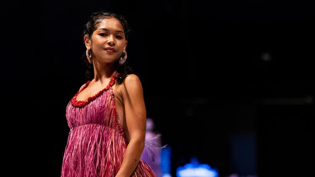 2024 Country to Couture at the Darwin Convention Centre showcases hand-designed First Nations fashion. Picture: Pema Tamang Pakhrin