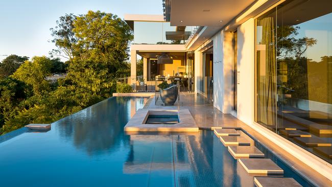 How cool is this pool at the cliffside home of 1 Leopard St, Kangaroo Point?