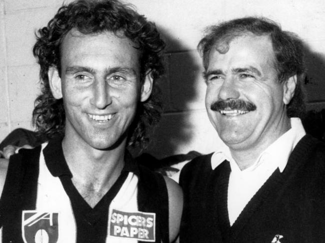 Leigh Matthews with Peter Daicos in 1990.