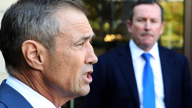 WA Health Minister Roger Cook and WA Premier Mark McGowan. Picture: Colin Murty