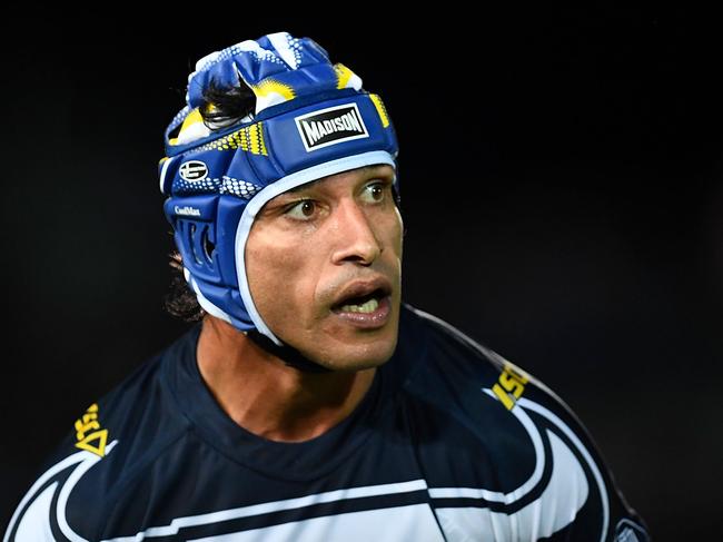 TOWNSVILLE, AUSTRALIA - AUGUST 24:  Johnathan Thurston of the Cowboys looks on during the round 24 NRL match between the North Queensland Cowboys and the Parramatta Eels at 1300SMILES Stadium on August 24, 2018 in Townsville, Australia.  (Photo by Ian Hitchcock/Getty Images)